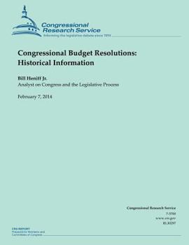 Paperback Congressional Budget Resolutions: Historical Information Book