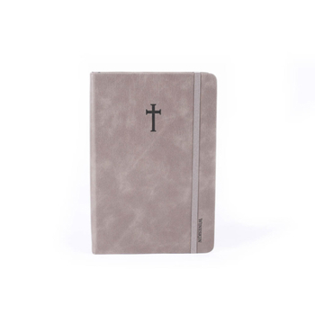 Grey Wineskin Hardbound A5 Notebook College Ruled Faux Leather Journal | Christian Notebook 420 Lined Paper | Bible Journal Daily Writing Notebook | Religious Gift for Men and Women