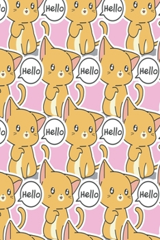 Hello Kitten Notebook: Notebook graph paper 120 pages 6x9 perfect as math book, sketchbook, workbook and diary with friendly cat