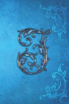 I: Jewel-look Elegant Initial Monogram Letter I Blue 6x9 Journal. Pretty Personalized Lined Diary for Writing & Note Taking for Girls and Women