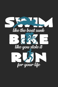 Paperback Swim bike run: 6x9 Triathlon - grid - squared paper - notebook - notes Book