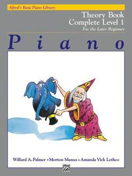 Paperback Alfred's Basic Piano Library Theory Complete, Bk 1: For the Later Beginner Book