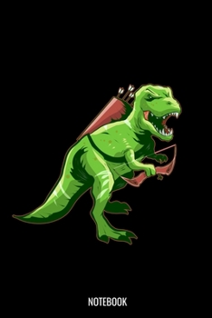 Notebook: Dot Grid Journal 6x9 - Archery T-Rex Notebook I Archer Bow Hunting Arrow Gift I Dinosaur First Day Of School Present
