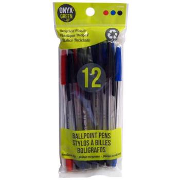 Misc. 12pk Ballpoint Pens Asst Inks Book