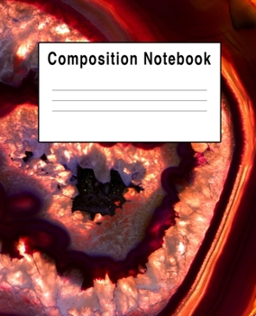 Composition Notebook: Dark red Stone Rock Agate