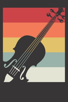 Paperback Notebook: Violin Shirt Violinist Retro Dot Grid 6x9 120 Pages Book