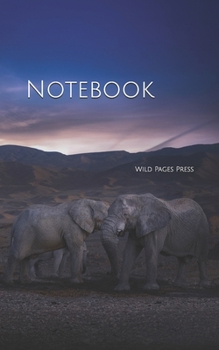 Notebook: Elephant Landscape Sky African Elephants