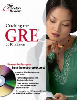 Paperback Cracking the GRE with DVD, 2010 Edition (Graduate School Test Preparation) Book