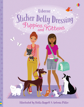 Paperback Sticker Dolly Dressing Puppies and Kittens Book