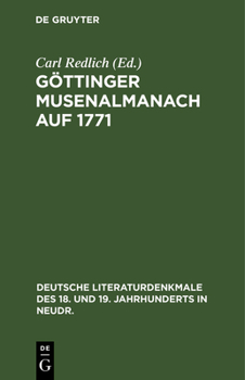 Hardcover Göttinger Musenalmanach Auf 1771 [German] Book