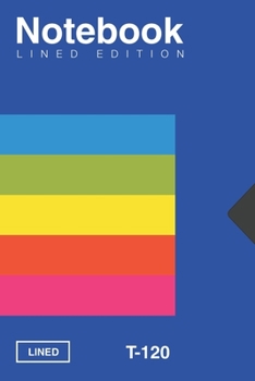 Blue Vhs Video cassette tape T-120 Inspired Notebook [lined][6x9][110 pages]: Vintage Retrowave Vaporwave Theme