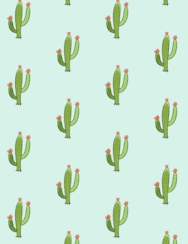 Graph Paper Notebook: Quad Ruled Graphing Paper, 200 Pages, Green Cactus Pattern (8.5x11)