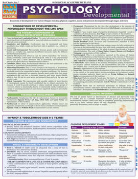 Misc. Psychology: Developmental (Life Span): Quickstudy Laminated Reference Guide Book