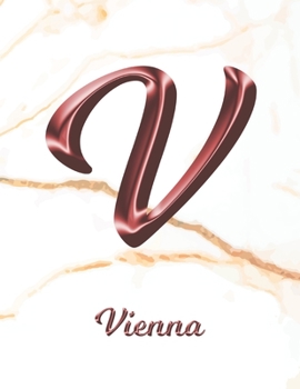 Paperback Vienna: 1 Year Weekly Planner with Note Pages (12 Months) - White Marble Rose Gold Pink Effect Letter V - 2020 - 2021 - Week P Book