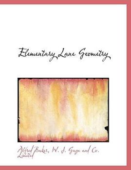 Paperback Elementary Lane Geometry Book