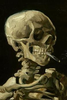 Art Journal: Head of a Skeleton with Cigarette - Vincent Van Gogh Art Cover College Ruled Notebook 110 Pages
