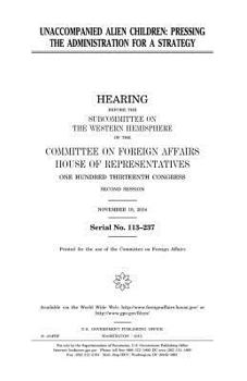 Unaccompanied Alien Children: Pressing the Administration for a Strategy: Hearing Before the Subcommittee on the Western Hemisphere of the Committee on Foreign Affairs, House of Representatives, One H