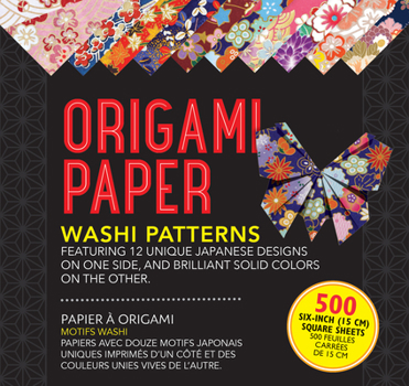 Misc. Origami Paper Washi Patterns (12 Designs, 500 Sheets) Book