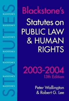 Paperback Statutes on Public Law and Human Rights 2003-2004 Book