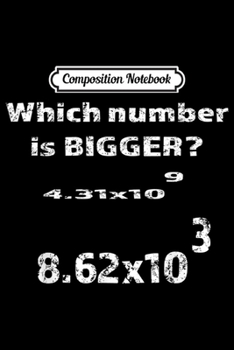 Composition Notebook: Which Number Bigger Math Pun Debate Coach Student Teacher  Journal/Notebook Blank Lined Ruled 6x9 100 Pages