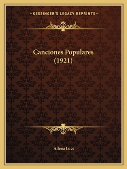 Paperback Canciones Populares (1921) [Spanish] Book
