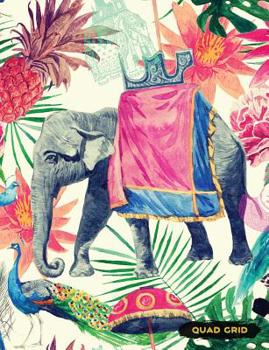 Paperback Quad Grid: Elephant Composition Notebook Graph Ruled Paper, 4x4 Squared for Math & Science Graphing Book