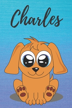 Charles dog coloring book / notebook / journal / diary: Personalized Blank Girl & Women, Boys and Men Name Notebook, Blank DIN A5 Pages. Ideal as a Uni ... Christmas & Birthday gift for women.