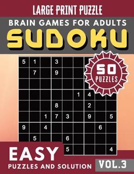 Paperback SUDOKU Easy: 50 SUDOKU Easy Large Print Puzzles and Solutions Perfect for Beginners (Sudoku Brain Games Puzzles Book Large Print Vo [Large Print] Book