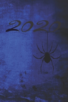 Grand Fantasy Designs: 2020 Kalligrafie Gothic Spinne blau - Monatsplaner 15,24 x 22,86 (German Edition)