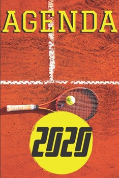 Agenda 2020: semainier&journalier 12 mois vue mensuelle en d�but de mois confort prise de notes avec nombreuses annexes format 15 x 22 cm motif tennis