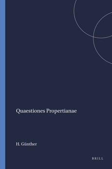 Hardcover Quaestiones Propertianae: Book