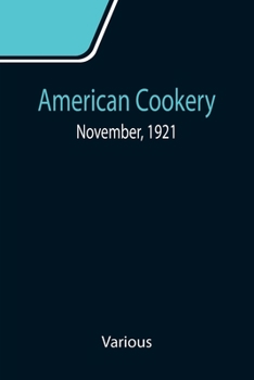 Paperback American Cookery; November, 1921 Book
