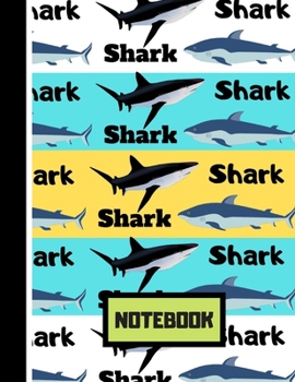 Paperback Notebook: Sleek Shark Print Pattern Novelty Gift - Shark Notebook for Boys, Men and Marine Biology Students Book