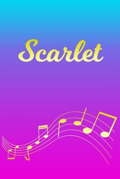 Scarlet: Sheet Music Note Manuscript Notebook Paper | Pink Blue Gold  Personalized Letter S Initial Custom First Name Cover | Musician Composer ... Notepad Notation Guide | Compose Write Songs