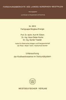 Paperback Untersuchung Der Kraftwerkreserve Im Verbundsystem [German] Book