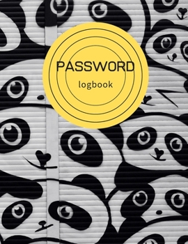 Paperback Password Logbook: Panda Internet Password Keeper With Alphabetical Tabs - Large-print Edition 8.5 x 11 inches (vol. 3) Book