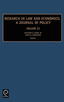 Hardcover Research in Law and Economics: A Journal of Policy Book