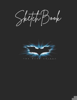 Paperback SketchBook: Batman Dark Knight High Impact Burst Logo Theme Marble Size Blank Sketch Book Journal Composition Blank Pages Rule UnL Book