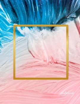 Graph Paper Notebook: Pink & Blue & Gold Frame Soft Cover 1/4 inch squares Large (8.5 x 11 inches) Letter Size 100 Pages Blank Quad Ruled Art Deco Journal