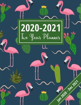 2020-2021 Two Year Planner: Cactus & Flamingo Planner, 24 Month Appointment & Schedule Organizer