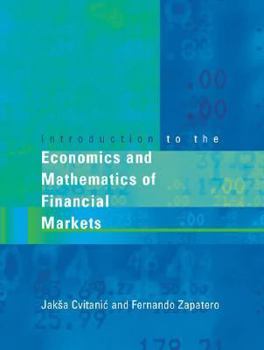 Paperback Introduction to the Economics and Mathematics of Financial Markets (The MIT Press) Book