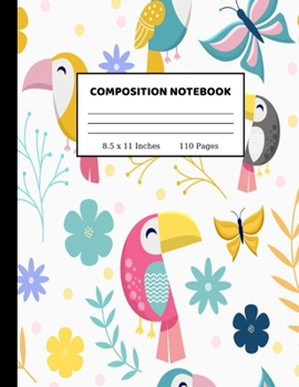 Composition Notebook: Pretty Wide Ruled Paper Notebook Journal | Wide Blank Lined Workbook for Teens Kids Students Girls for Home School College for Writing Notes | 8.5 x 11, 110 pages