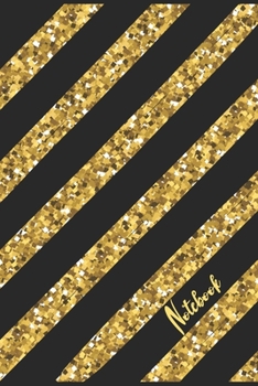 Notebook: Faux Gold Glitter Notebook Wide Ruled Lined Journal 6x9 Inch ( Legal ruled ) Family Anniversary Party Gift Idea Holidays Mom Dad or Kids