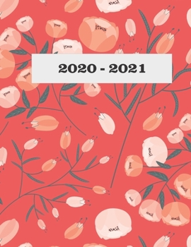 Paperback 2020-2021: Monthly Planner 2020-2021 Floral Peony Book