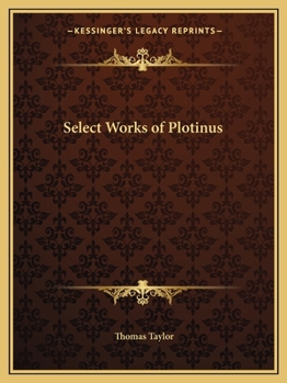 Paperback Select Works of Plotinus Book