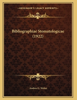 Paperback Bibliographiae Stomatologicae (1922) Book