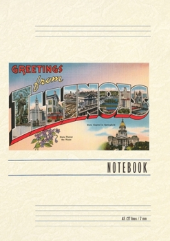 Paperback Vintage Lined Notebook Greetings from Illinois Book