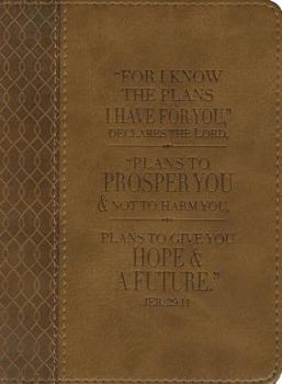 Leather Bound Christian Art Gifts Classic Handy-Sized Journal for I Know the Plans Jeremiah 29:11 Bible Verse Inspirational Scripture Notebook W/Ribbon 240 Ruled Pa Book