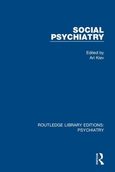 Paperback Social Psychiatry: Volume 1 Book