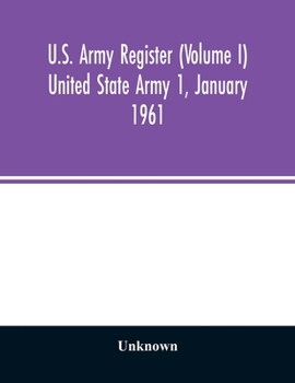Paperback U.S. Army register (Volume I) United State Army 1, January 1961 Book